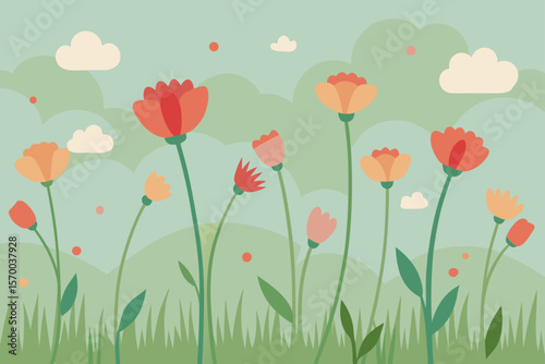 Wildflowers in a Field with Soft Romantic Focus
