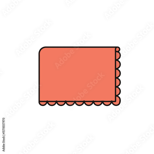 An illustration of a simple and cute orange tablecloth