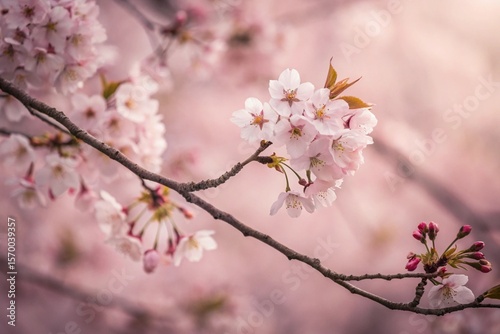 Abstract sakura blossom. Background with pink color. Soft focus.