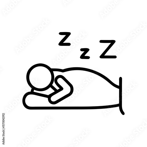 Person sleeping peacefully under a blanket with Z's indicating rest  