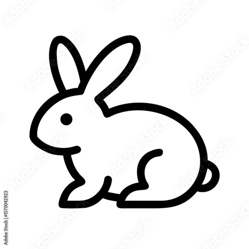 Outline of a seated rabbit in a simple design  