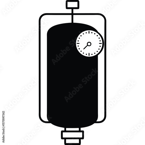 Black vertical pressure gauge icon pressure tank meter