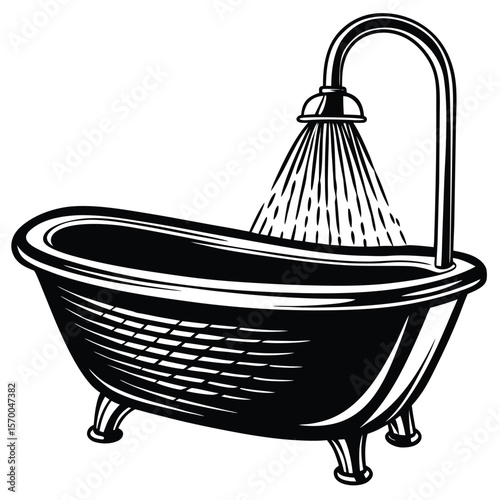 Clawfoot Bathtub Shower Water Flow plumbing bathroom
