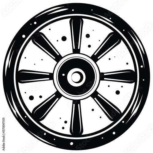 Nautical Wheel Control Symbol ship steering