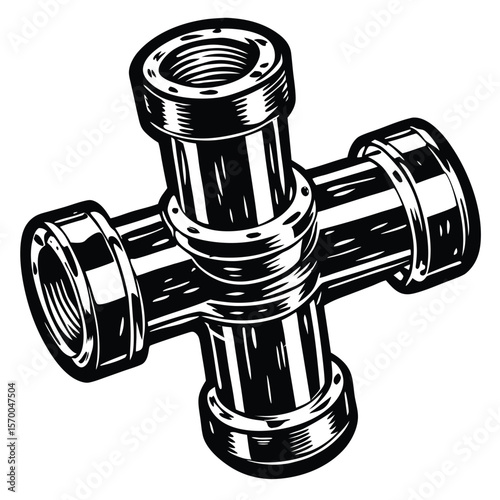 Metallic pipe joint connector fitting plumbing