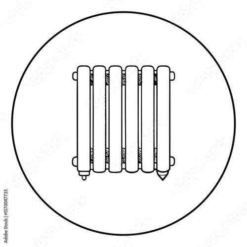Vertical radiator with multiple sections heating pipes