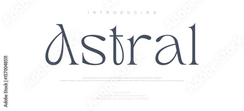 Astral elegant Font Uppercase Lowercase and Number. Classic Lettering Minimal Fashion Designs. Typography modern serif fonts regular decorative vintage concept. vector illustration