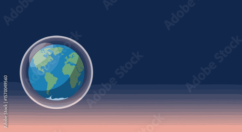International Day for the Protection of the Ozone Layer is important, showing earth protected by bubble shield. Protection of ozone layer,