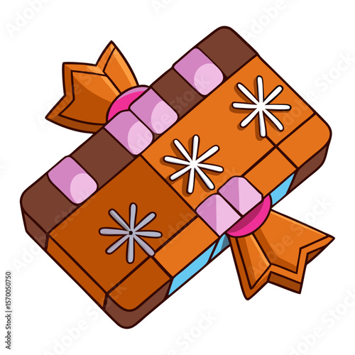 Cartoon candy gift with star decorations present sweet