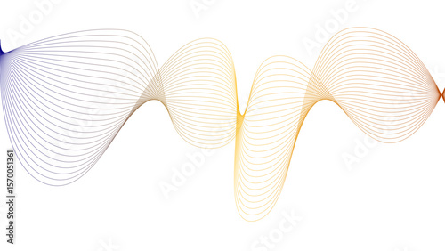 l	
Vector curvy abstract line art wavy flowing dynamic colorful lines white background in concept music or sound, wave, wind, information flow