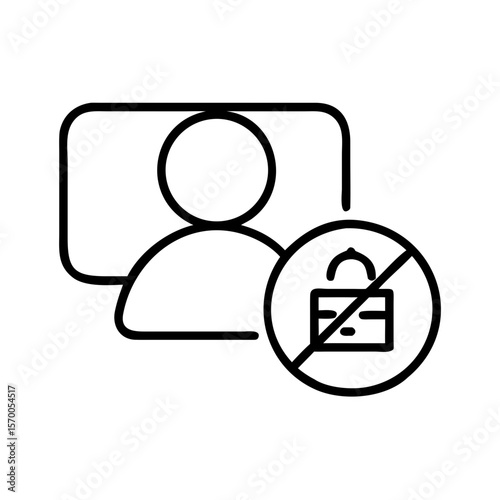 User profile icon with lock symbol indicating privacy settings  