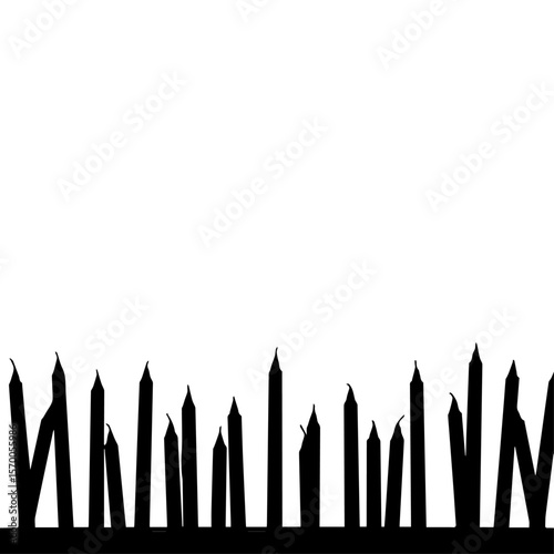 Festive candles gather, silhouetted, and ready for future images, marking a 2025 date in image_fx style, arranged together. Silhouette candles clustered, awaiting a 2025 celebration,