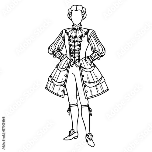 Elegant Image FX design with vintage man and classic clothing for the modern designer. Image FX highlights vintage style and detailed costume for historical re-enactment and digital art.