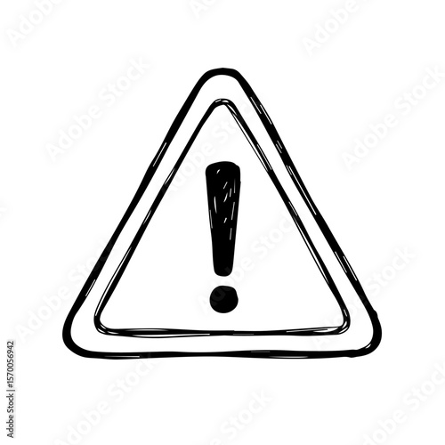 Warning sign displays black exclamation mark within triangle. Warning sign conveys potential dangers or important notices. Symbolizing caution, this warning sign stands as universal indicator.