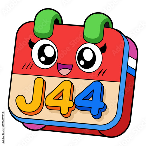 Cute cartoon calendar with happy face and numbers vector
