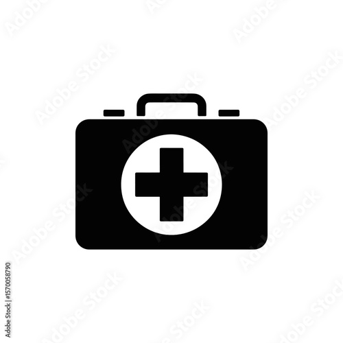 Symbol of Aid: A stark image of a first-aid kit, embodying help in times of need, rendered in minimalist elegance.