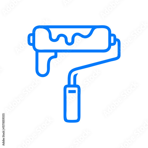 Paint roller icon for renovation and repair