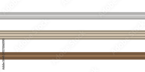 Decorative wooden molding baseboard trimwork ceiling crown molding wall panel surface in white brown beige for elegant home decor and interior architectural design