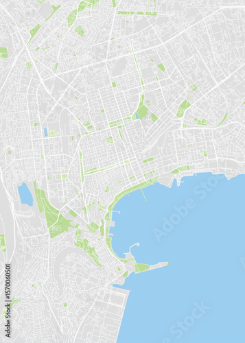 City map Baku, color detailed plan, vector illustration