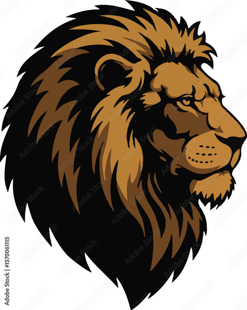 Fototapeta premium Majestic Lion Head – Colored King of Jungle Animal Art lion head vector illustration