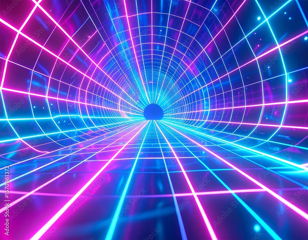 Obraz premium Futuristic holographic data with cyberpunk aesthetics, glowing code on a translucent dark background, in hues of blue, green, and magenta. Hyper-realistic, sci-fi inspired.