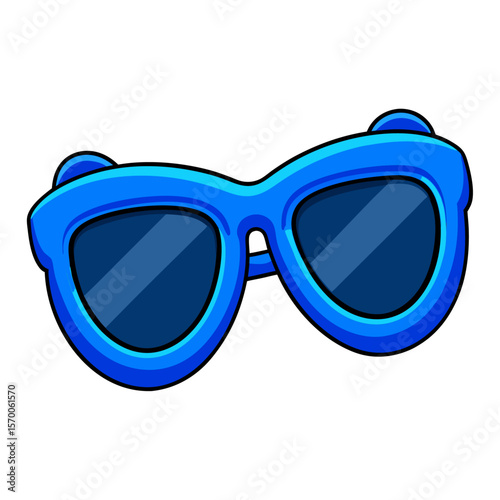 Bright Blue Sunglasses with Dark Lenses eyewear accessory