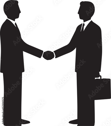 Formal Business Deal Clipart – Office Handshake Scene two businessmen handshake