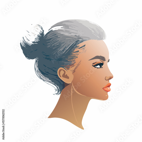 minimalist monoline side-profile face silhouette in 4 px line