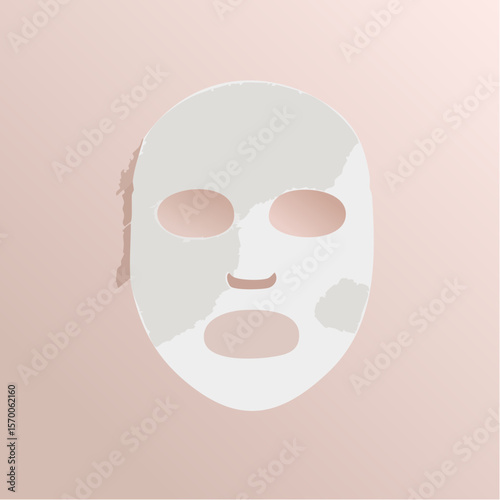paper-cut facial mask with layered silhouette and cutout eyes