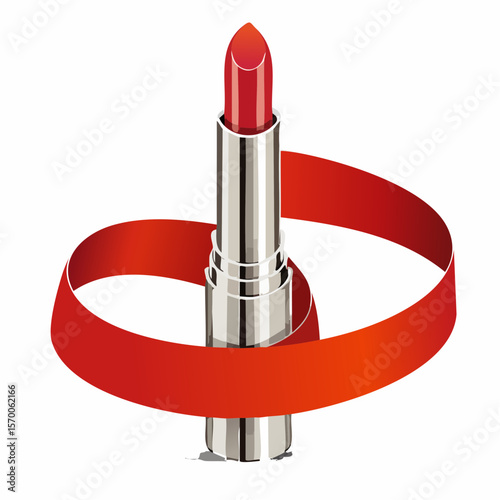 ribbon-folded lipstick swirl with twisting gradient illusion