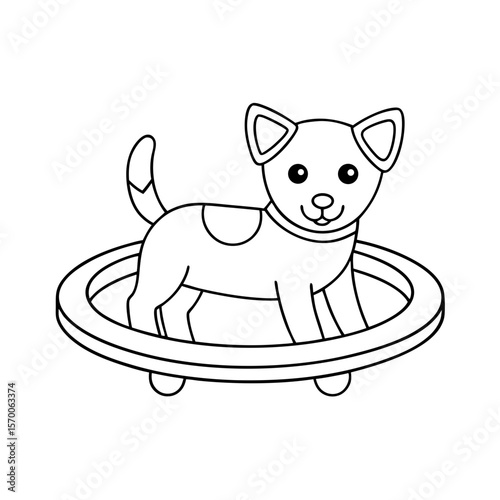 Printable Puppy Bouncing On Marshmallow Outline