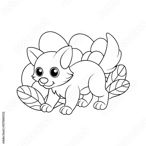 Printable Puppy Exploring Jellybeans Outline