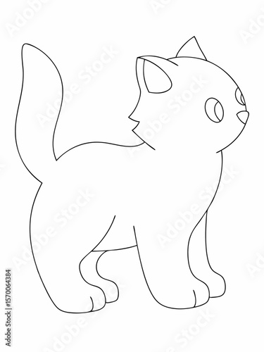 Cute kitten outline drawing animal