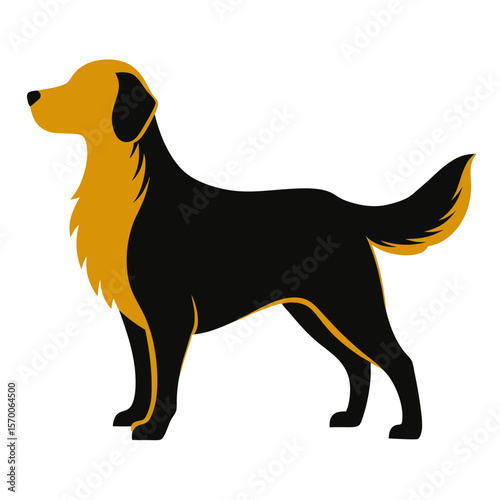 Golden Retriever dog silhouette black