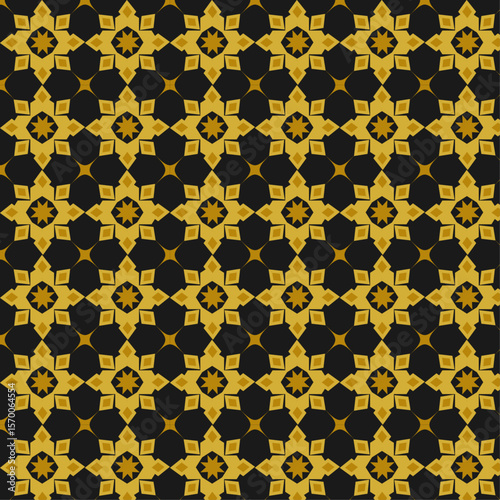 Geometric Starburst Pattern in Gold and Black
