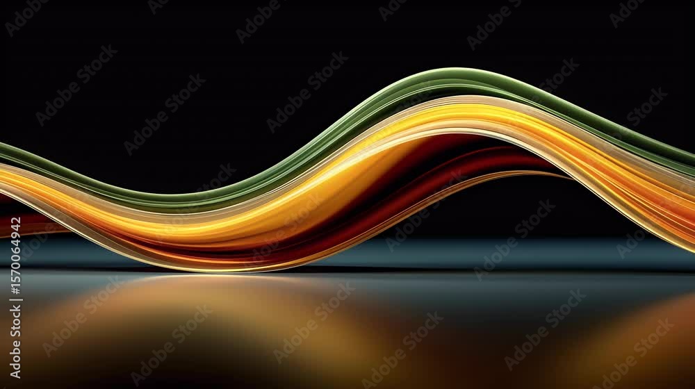 Vibrant digital wave reflected on illuminated tech surface