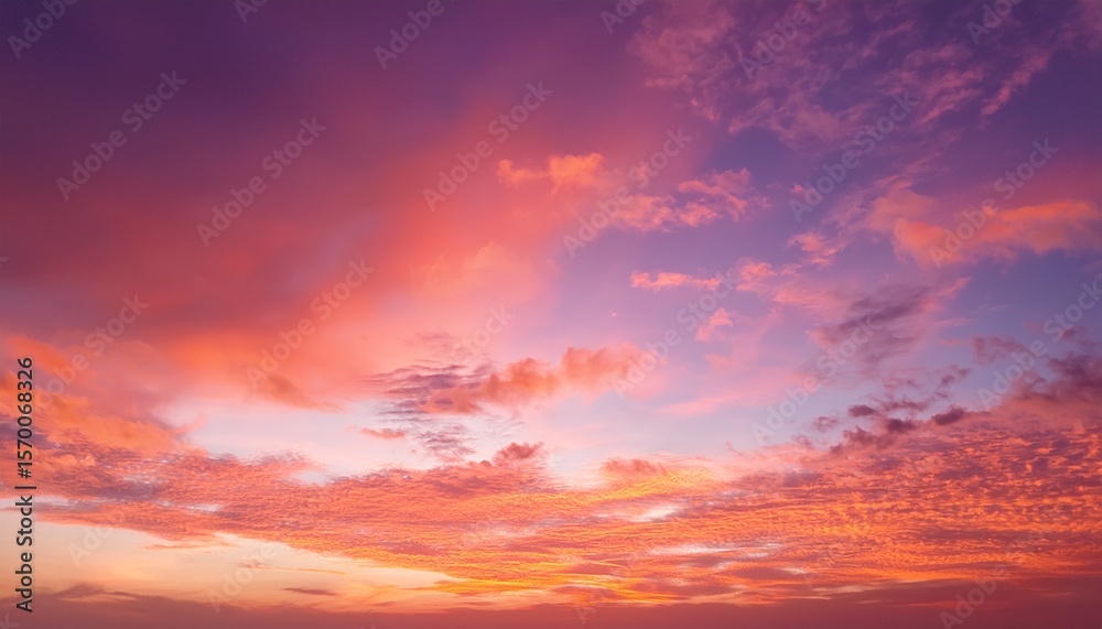 Fototapeta premium pink sunrise sky on early morning evening sky with orange sunset clouds nature sky background bright sunrise clouds dusk sky