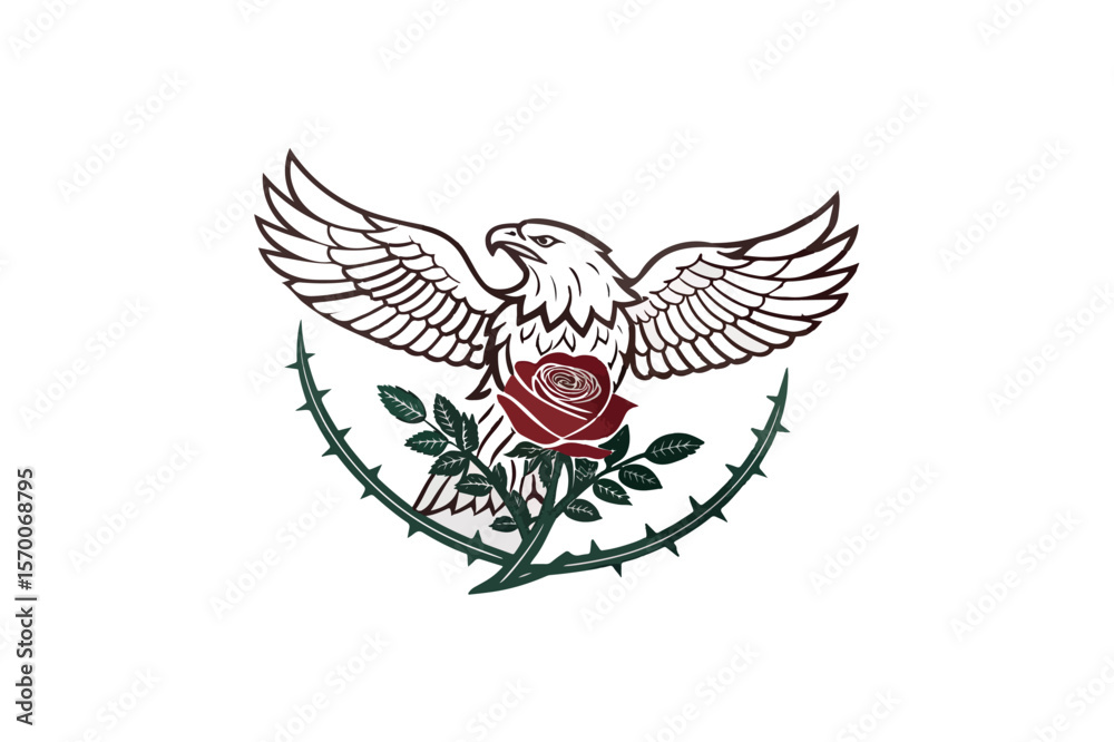 Obraz premium A eagle logo design rose vector on white backgroun.01