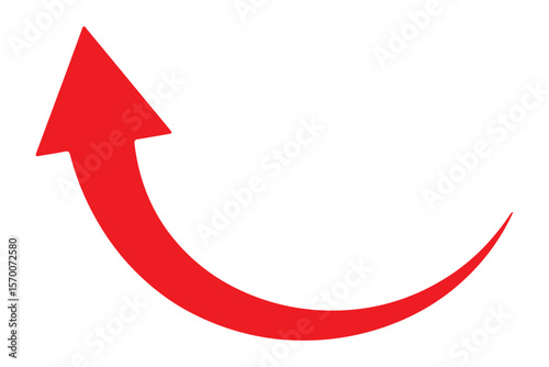 Long Arrow Vector. Flat Style Arrow Symbol. Vector Illustration. Long curve arrow icon.
