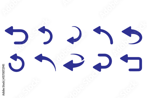 Dual sided arrow vector, icon, silhouette design. Semicircular curved thin, long double ended arrow vector design for website, app and logo design. Vector illustration of duel side