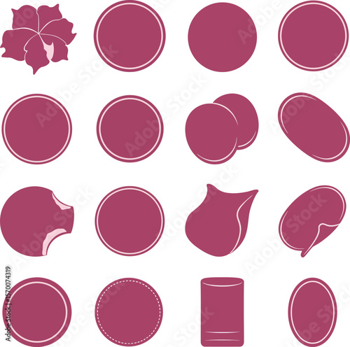Purple Menstrual Pad & Feminine Hygiene Product Collection: Vector Illustration Set, Isolated on White. Health, Personal Care, Period, Sanitary Napkin & Tampon Packaging Design.