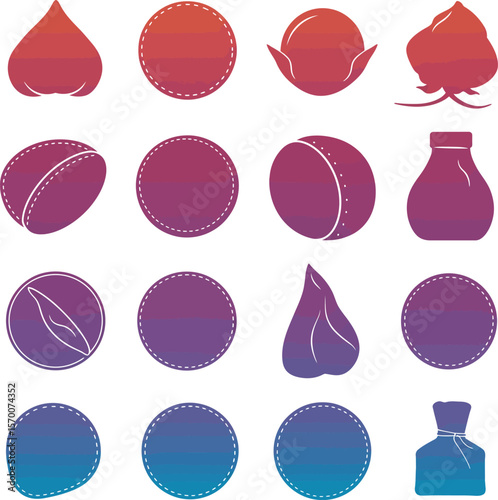 Purple Menstrual Pad & Feminine Hygiene Product Collection: Vector Illustration Set, Isolated on White. Health, Personal Care, Period, Sanitary Napkin & Tampon Packaging Design.