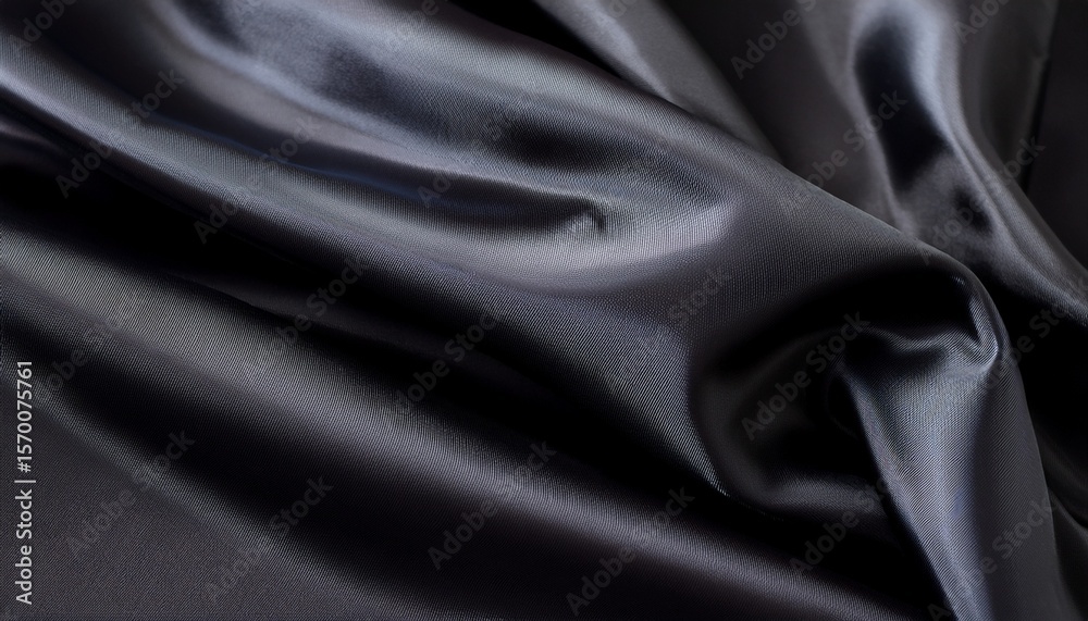 Fototapeta premium dark gray and black draped silk fabric texture