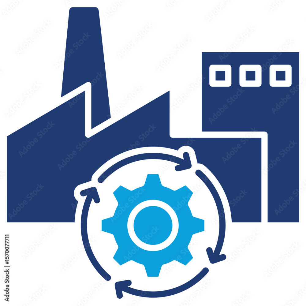 Obraz premium Automation Flat Blue Icon