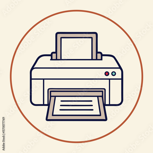 Printer icon in outline style