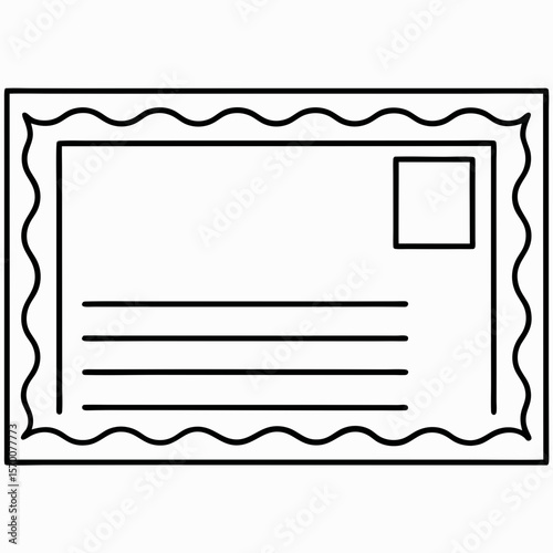 Postcard icon with empty space for text