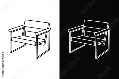 Wassily chair icon isolated vector icon illustration on white background.	
