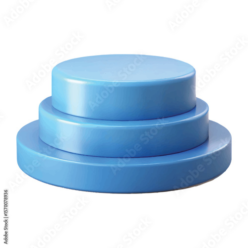 Minimalist blue product display stand showcasing items in advertising and marketing campaigns with a smooth, simple surface.