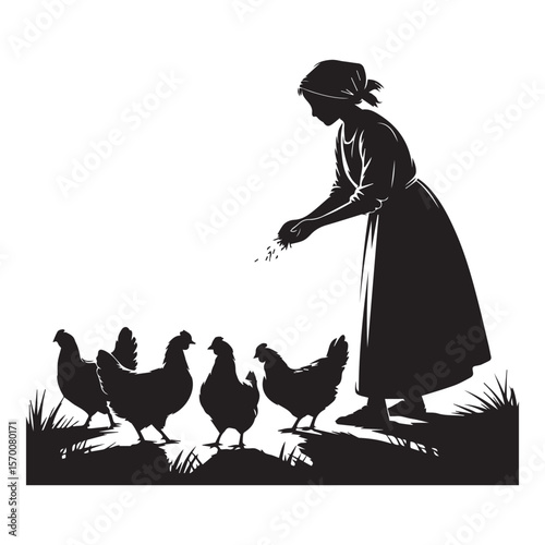 Man and woman walking on the street with a cartoon chicken silhouette