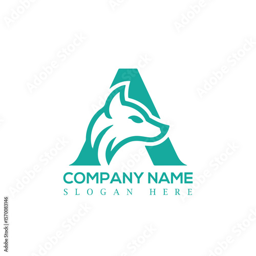 Letter A fox label design